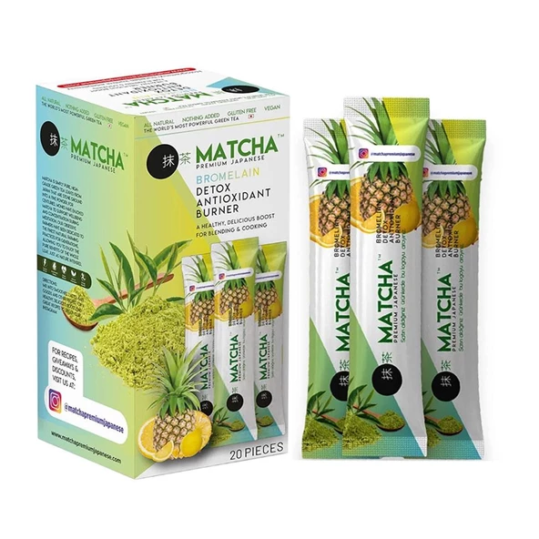 Matcha Premium Japanese Bromelain Ananaslı Limonlu Matcha Çayı 20x8GR - 2