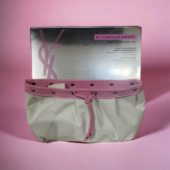 Yves Saint Laurent krem renk Makyaj çantası uzunluk 24 derinlik 12  Vintage - 2