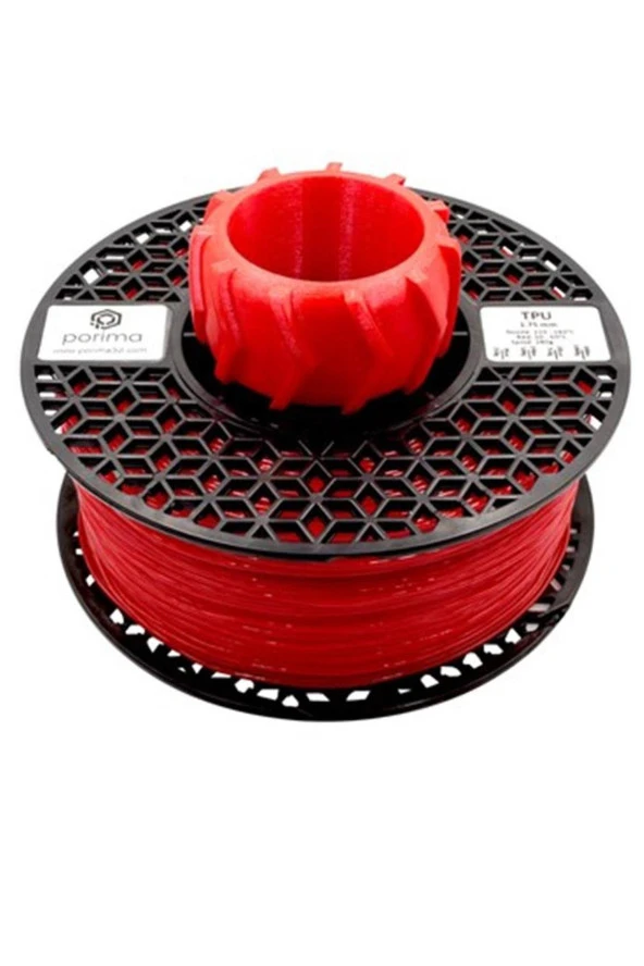Porima TPU Flex 98A 1.75mm Kırmızı RAL3020 Filament 1 Kg ürün görseli