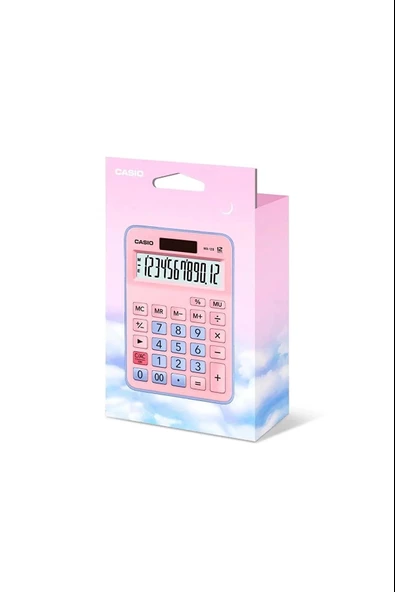Casio Hesap Makinesi Masa Üstü 12 Hane Açık Pembe + Açık Mavi Hesap Makinası - 3