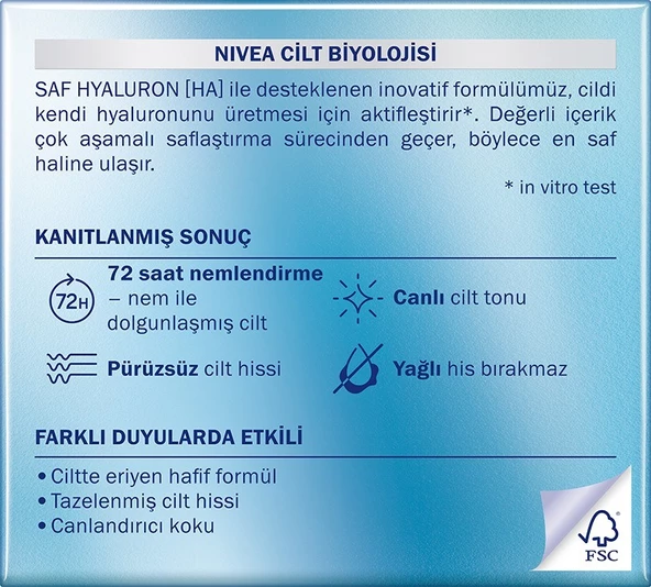NIVEA Hydra Skin Effect Nemlendirici Jel Krem 50ml, Saf Hyaluron, 72 Saat Yüz Nemlendirme - 5