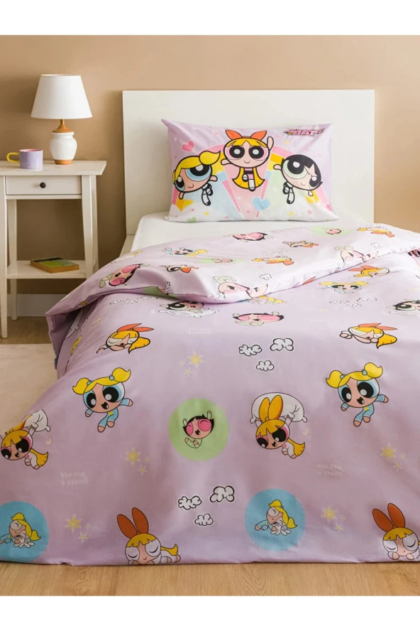 LCW HOME Powerpuff Girls Baskılı Tek Kişilik Nevresim Seti 160 X 220 Lila