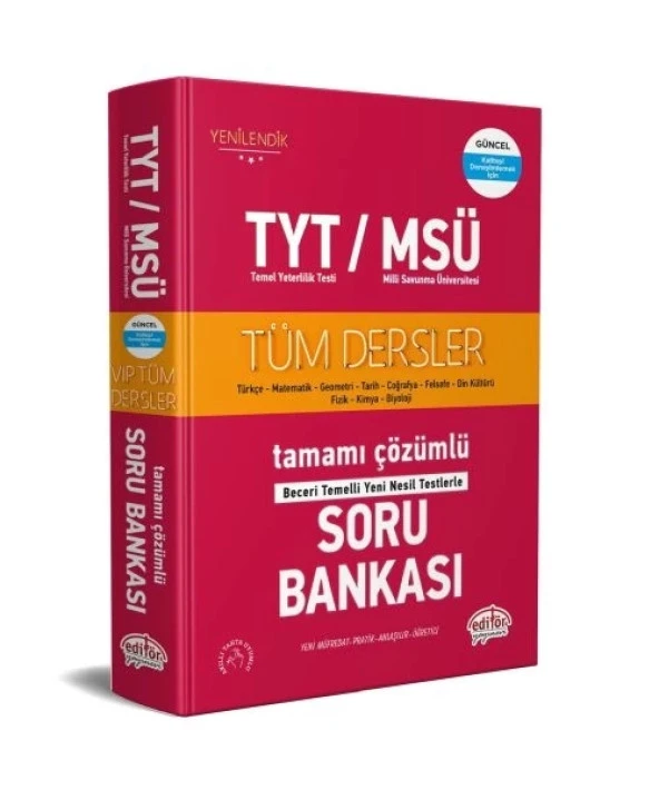 Editör TYT / MSÜ Tüm Dersler Çözümlü Soru Bankası