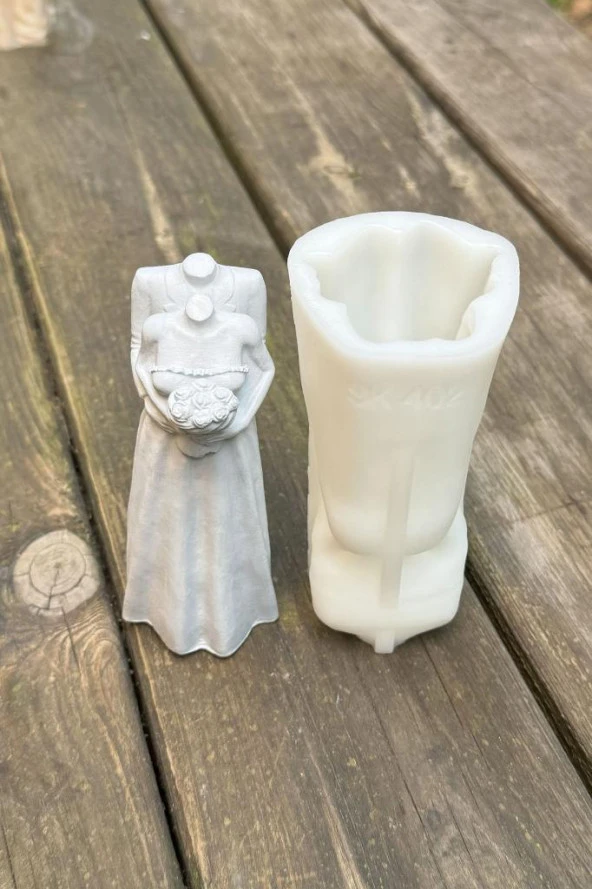 Gelin Damat Tekli Silikon Mum Kalıbı - 5