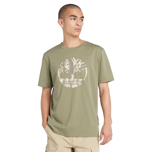 Timberland Camo Tree Logo Short Sleeve Tee Erkek T-Shirt TB0A5UP35901