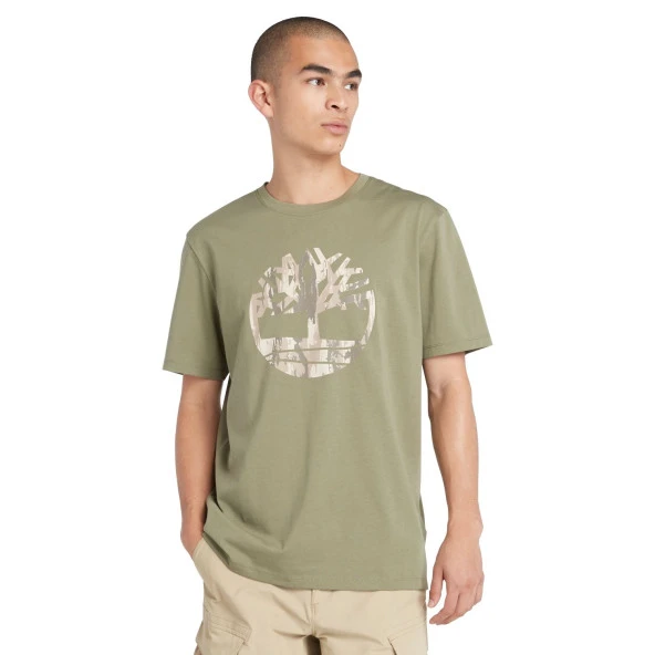 Timberland Camo Tree Logo Short Sleeve Tee Erkek T-Shirt TB0A5UP35901