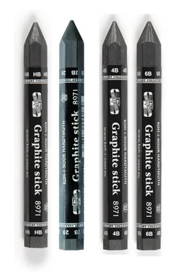 Jumbo Graphite Stick HB 2B 4B 6B 1 Adet Agaçsız Kalın Grafit Füzen Kömür Kalem Karakalem