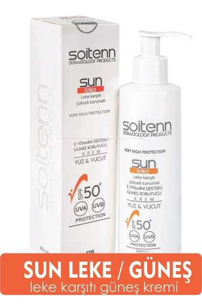 Soitenn Sun Leke SPF 50 200 Ml ( Yüz & Vücut İçin Güneş Koruyucu Krem )