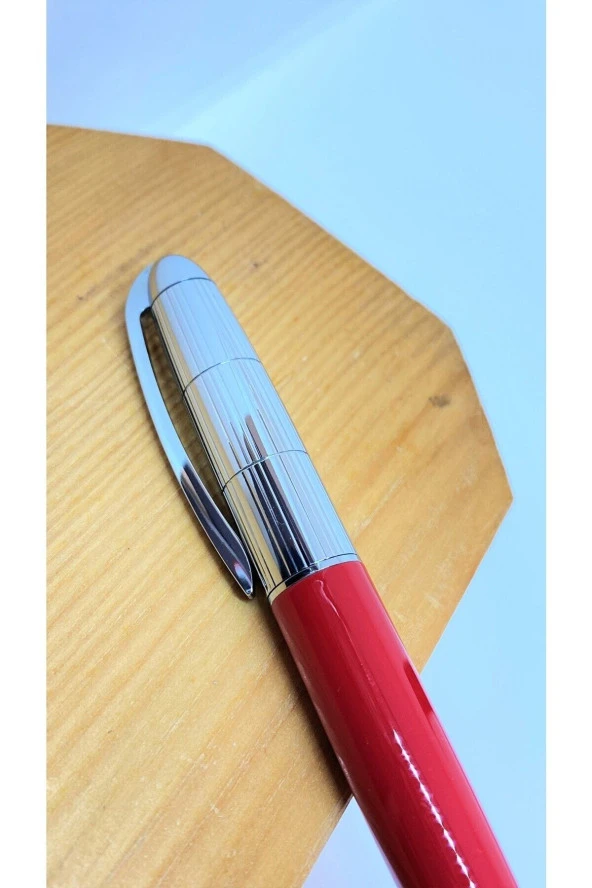 Fet Red Krom Tükenmez Kalem Red Silver - Resim 5