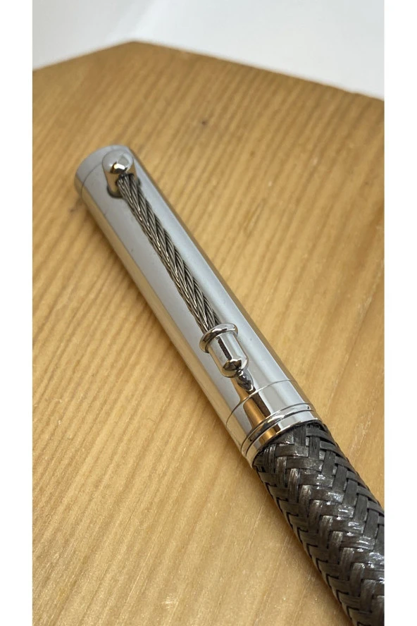 SİLVER LEATHER TÜKENMEZ KALEM SİLVER - Resim 2