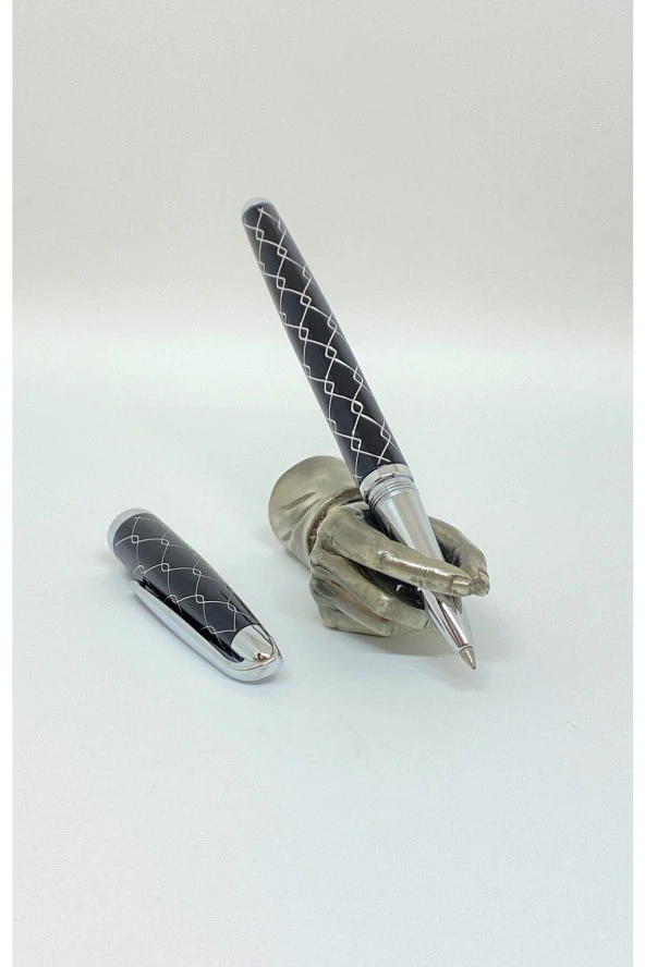 Black Canvas Roller Kalem Black Silver - 1