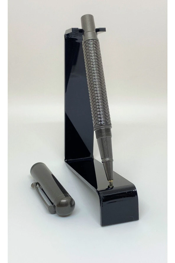 Mat Black Striped Roller Kalem Silver Dark - Resim 2