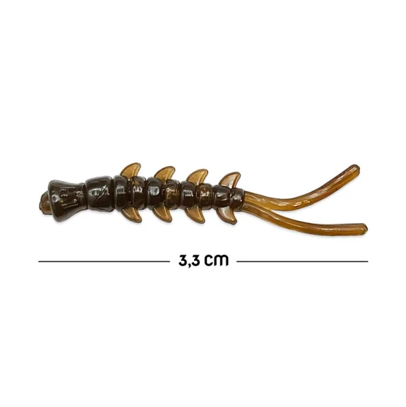Silikon Kurt Sahte Balık Yemi - Kokulu - D Tail - Kahve - Power Bait (9957) - 2
