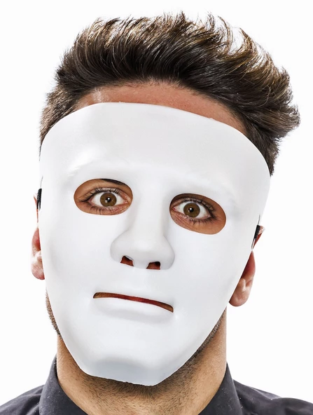 Beyaz Renk Hip Hop Anonim Jabbawockeez Dans Maskesi 18x19 cm ürün görseli 1