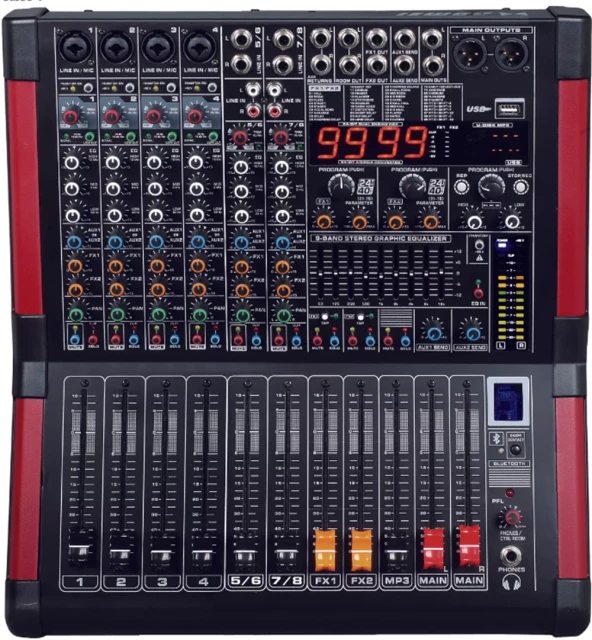 ODO MD-8M299-5 8 KANALLI ÇİFT EFEKTLİ  2x500 WATT ANFİLİ POWER MİKSER