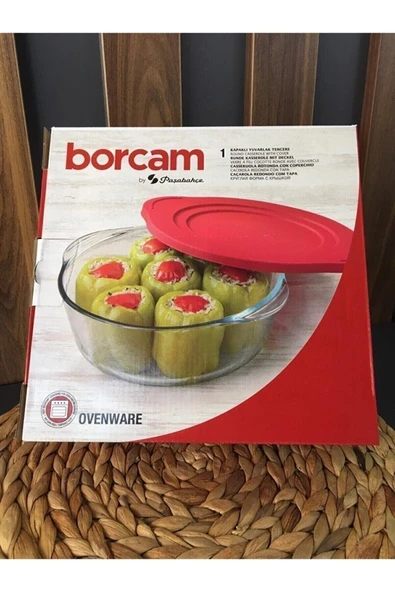 Paşabahçe Borcam 59001 Yuvarlak Tencere Kırmızı Kapaklı - 2100cc - 4