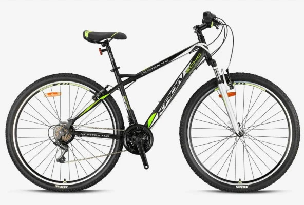 Kron Vortex 4.0 -29"  Mtb - 18 - 21 Vites - V.B. (Papuç Fren) - Mat Siyah-Neon Sarı/Gri