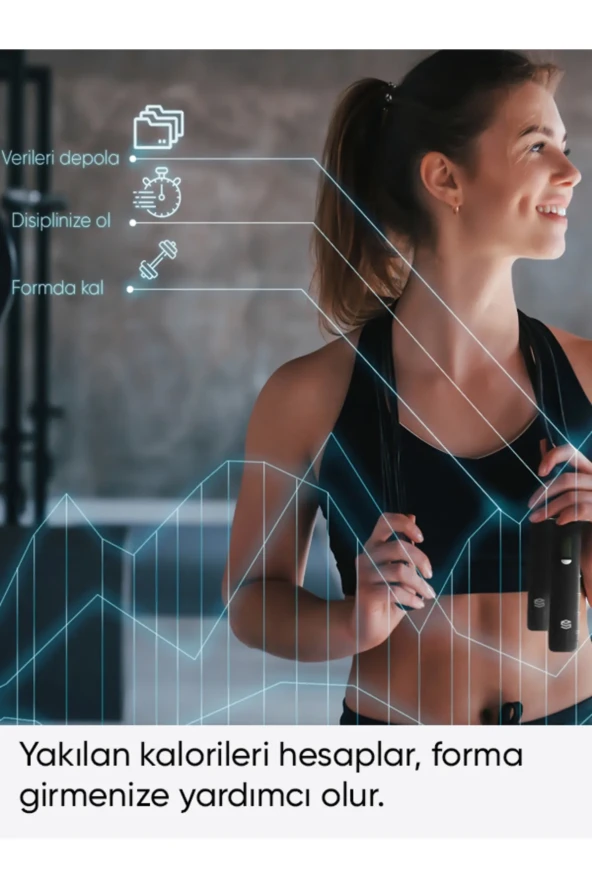 Şımart Akıllı Atlama Ipi Performans Takipli Ve Dijital Led Ekranlı - 2