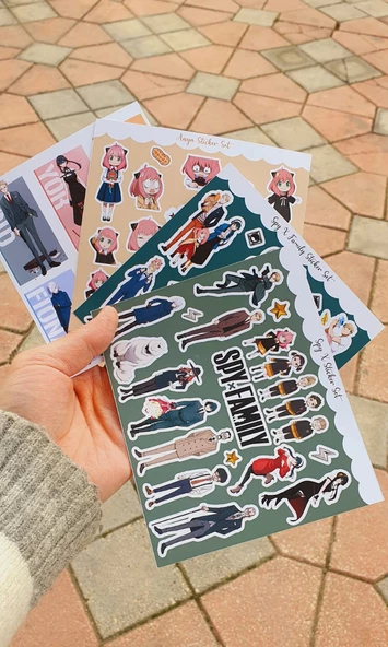 SpyXFamily 4 farklı Sticker Seti *Parlak Kağıt*-Anya - Loid - Yor -Bond - Yuri - Fiona- - Resim 7