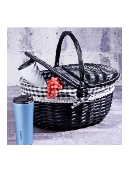 Kosova LNY08 Siyah Piknik Sepeti 45x35x43 cm ürün görseli 1