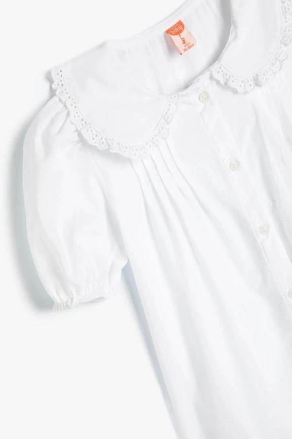 Koton Kız Bebek Bebe Yaka Gömlek Kısa Kollu Pamuklu - 3