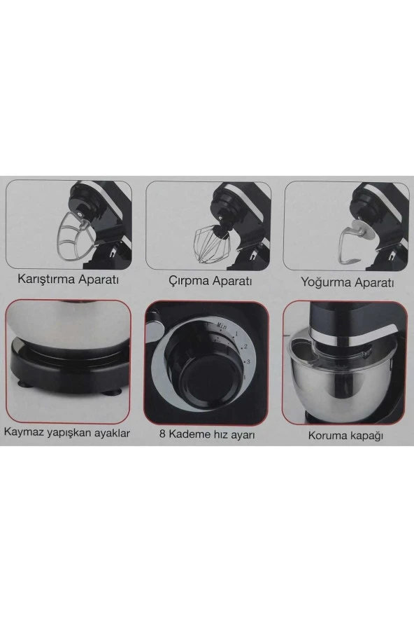 CONTİ CHM-101 EKSPER 5.3 LT 1000 W HAMUR YOĞURMA MAKİNESİ - 4