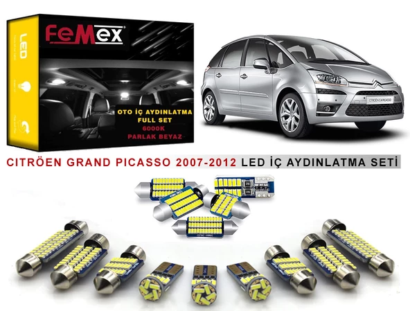 Citröen Grand Picasso 2007-2012 İç Aydınlatma Ampul Seti FEMEX Parlak Beyaz