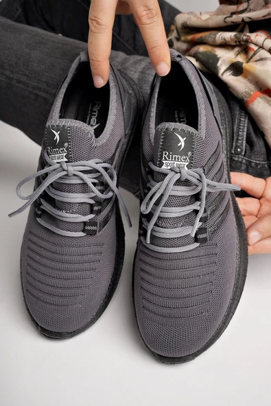 Muggo Montag Garantili Günlük Ortopedik Kaymaz Taban Bağcıklı Çizgili Erkek Sneaker Spor Ayakkabı - 3