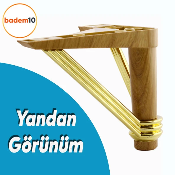 Pars Lüks Mobilya Oturma Grubu Kanepe Sehpa TV Ünitesi Koltuk Ayağı Baza Ayakları Açık Ceviz 12 cm - Resim 3