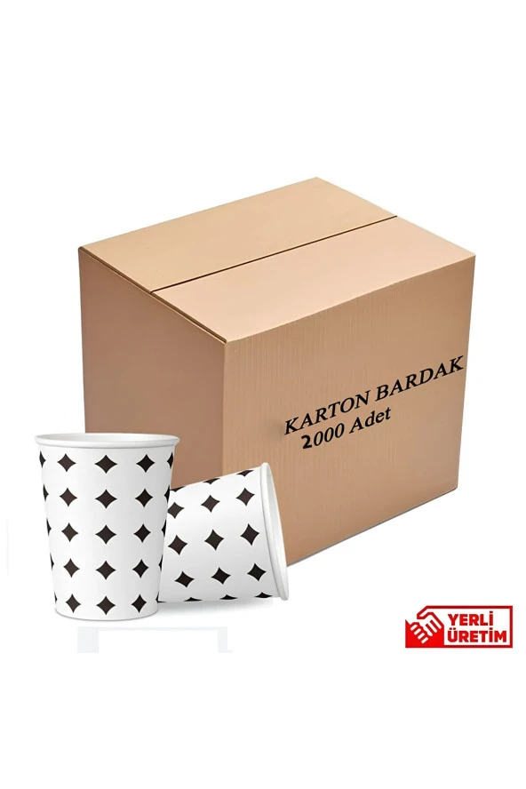 6.5 Oz Karton Bardak 2000 Adet Isıya Dayanıklı 1.Kalite