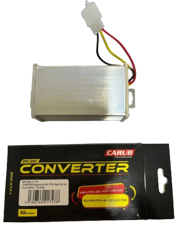 Carub E Bike 45V70 Düşürücü 48/72 Konjektör 12V 10AH