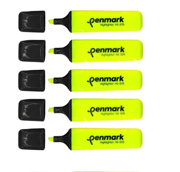 Penmark Highlighter Neon Sarı Fosforlu Kalem 5 Adet