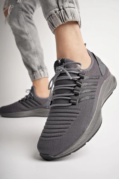 Muggo Couto Garantili Günlük Ortopedik Bağcıklı Çizgili Erkek Sneaker Spor Ayakkabı - 3