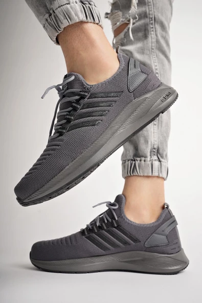 Muggo Couto Garantili Günlük Ortopedik Bağcıklı Çizgili Erkek Sneaker Spor Ayakkabı - 2