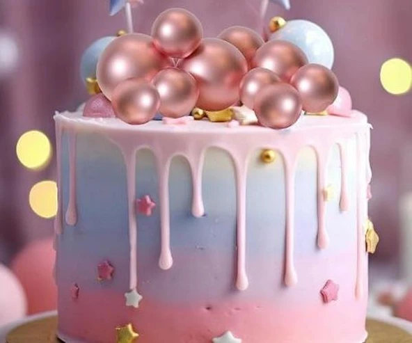 PASTA SÜSLEME TOPU YALDIZLI ROSE GOLD - Resim 3