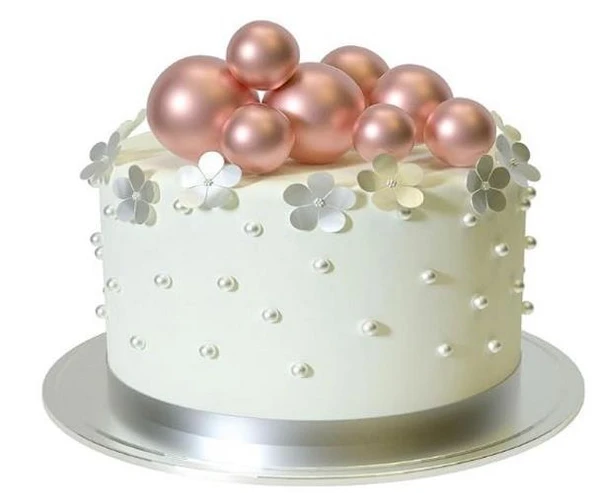 PASTA SÜSLEME TOPU YALDIZLI ROSE GOLD - Resim 2