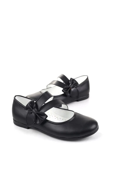 Papuç Sepeti 3735 Kız Çocuk Balerin Fiyonk Cırtlı Babet Ayakkabı ürün görseli 1