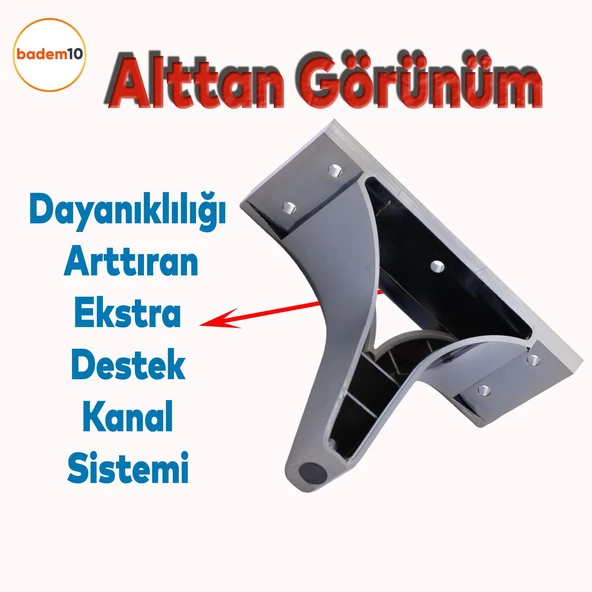Begonya Lüks Mobilya Kanepe Sehpa TV Ünitesi Çekyat Oturma Grubu Koltuk Ayağı Baza Ayak Füme 12 cm - 4