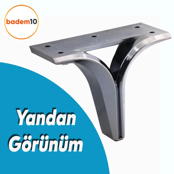 Begonya Lüks Mobilya Kanepe Sehpa TV Ünitesi Çekyat Oturma Grubu Koltuk Ayağı Baza Ayak Füme 12 cm - 3