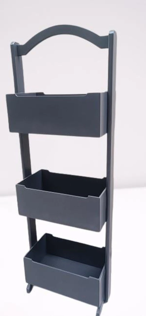 Hobi 90383 Raf Terek 3'lü Geniş İç Hacim CNC Kesim Ahşap MDF ANTRASİT ElYapım - 8