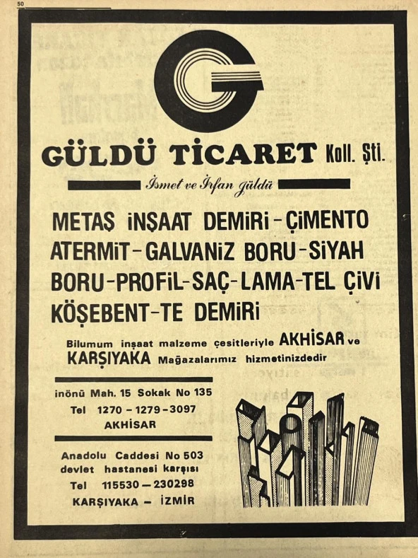 Manisa 1987 Meslek Reklam İlanı Efemera S-49 - Resim 2