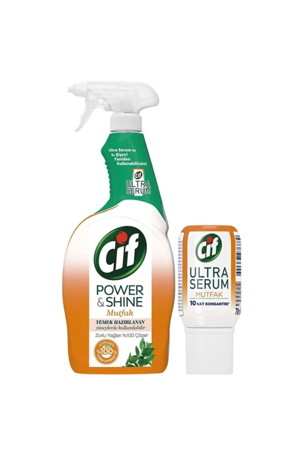 Cif Sprey Power Shine Mutfak 750ml Ultra Serum Mutfak 70ml