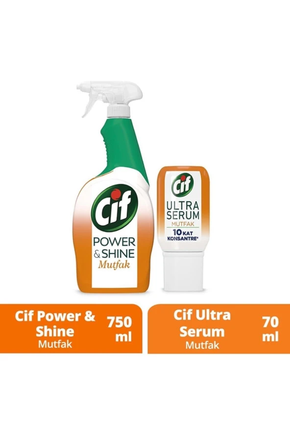 Cif Sprey Power Shine Mutfak 750ml Ultra Serum Mutfak 70ml - 2