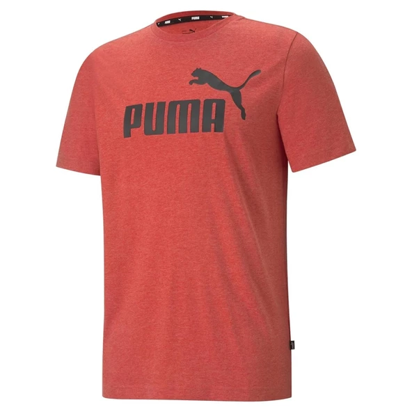 Puma Essential Heather Tee Erkek Kırmızı Günlük Stil Tişört 58673611 - 4