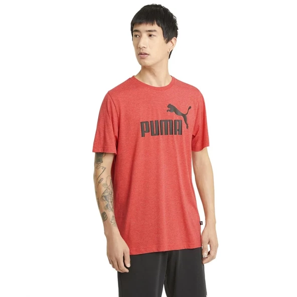 Puma Essential Heather Tee Erkek Kırmızı Günlük Stil Tişört 58673611