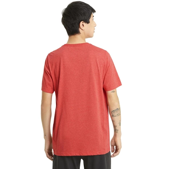 Puma Essential Heather Tee Erkek Kırmızı Günlük Stil Tişört 58673611 - 2
