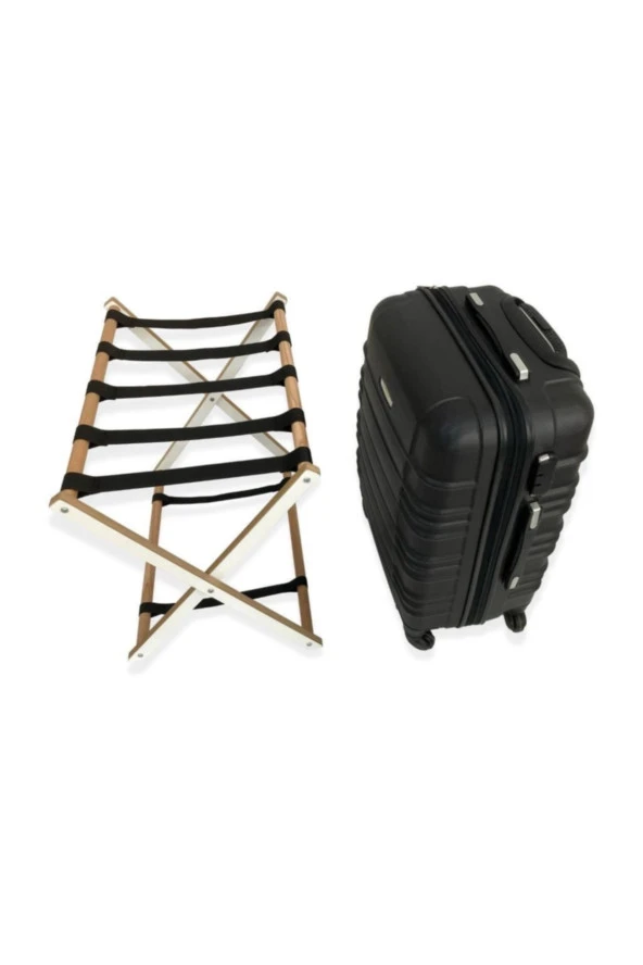 Prado Ahşap Tasarım Valizlik, Valiz Sehpası Bavulluk 5 Adet - 4