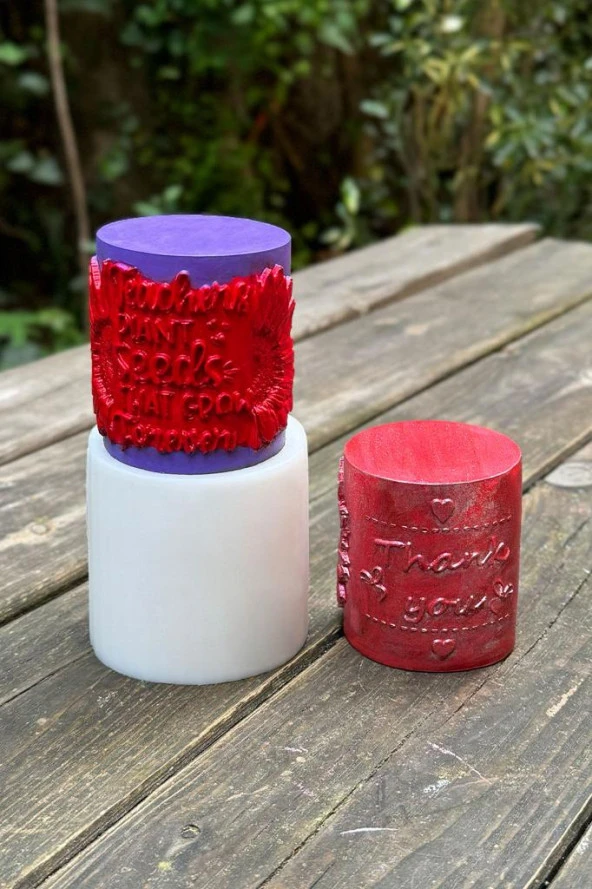 Öğretmenler Günü Silindir Silikon Mum Kalıbı - Resim 2