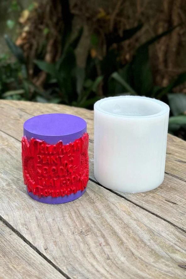 Öğretmenler Günü Silindir Silikon Mum Kalıbı - Resim 3