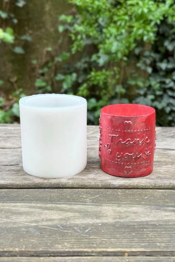 Öğretmenler Günü Silindir Silikon Mum Kalıbı - Resim 4